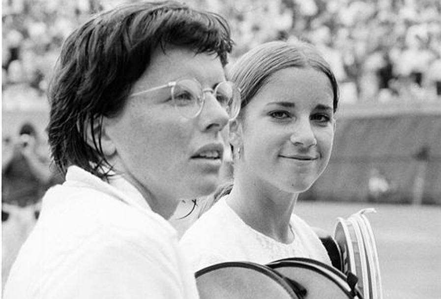 Con Billie Jean King, in semifinale a Forest Hills, il 10 settembre 1971 (Ap)